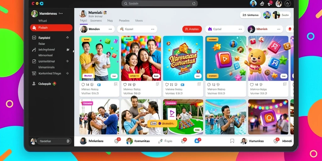 Tangkapan layar menampilkan komunitas aktif dalam game.